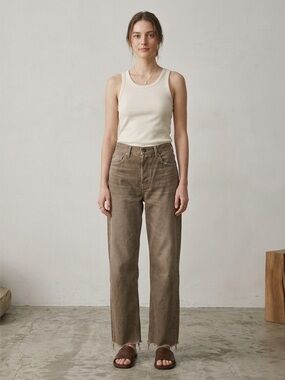 Moussy Vintage Emery Relaxed Wide Straight Jeans In Brown Made In Japan Sz 29